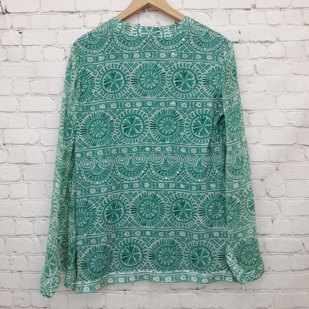 Tory Burch Silk Tunic Top Sequins - Picture 4 of 8